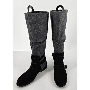 Stylish Gray and Black Women's Boots